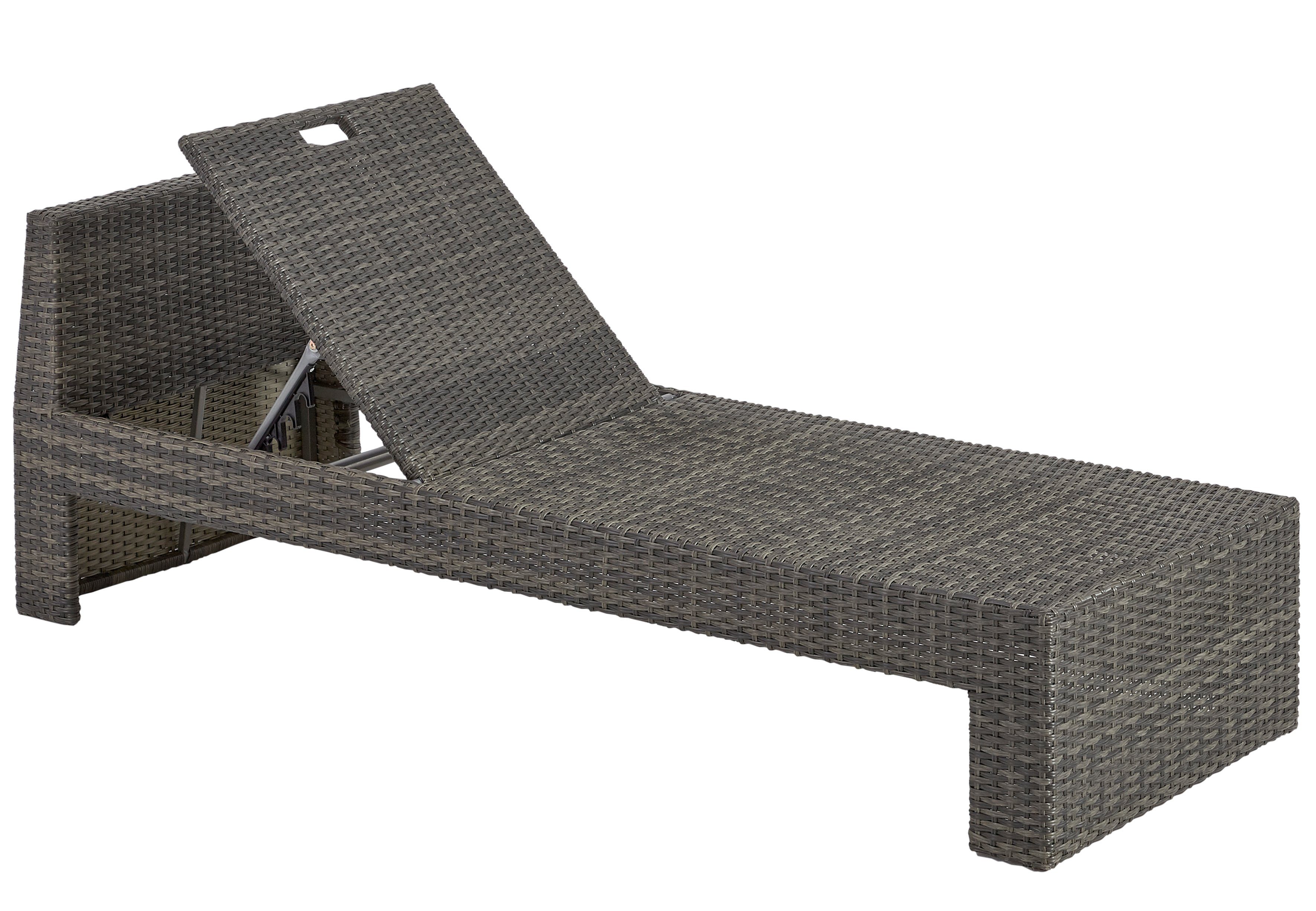 KONIFERA Gartenlounge-Set Parga, (Set, 4-tlg., 2x Sofa, 2x Tisch, Stahl, Polyrattan), verstellbares Kopfteil, inkl. Auflagen