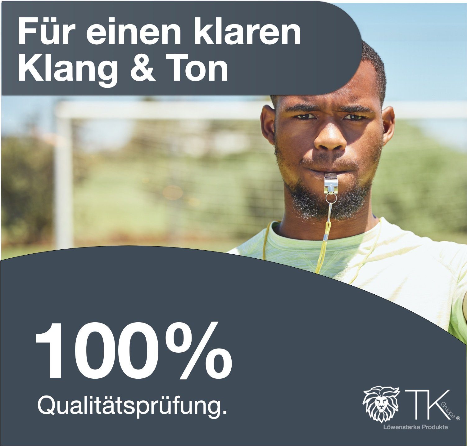 TK Gruppe Trillerpfeife 6er Set Trillerpfeife aus Edelstahl mit Band - Schiedsrichterpfeife, (6-St)