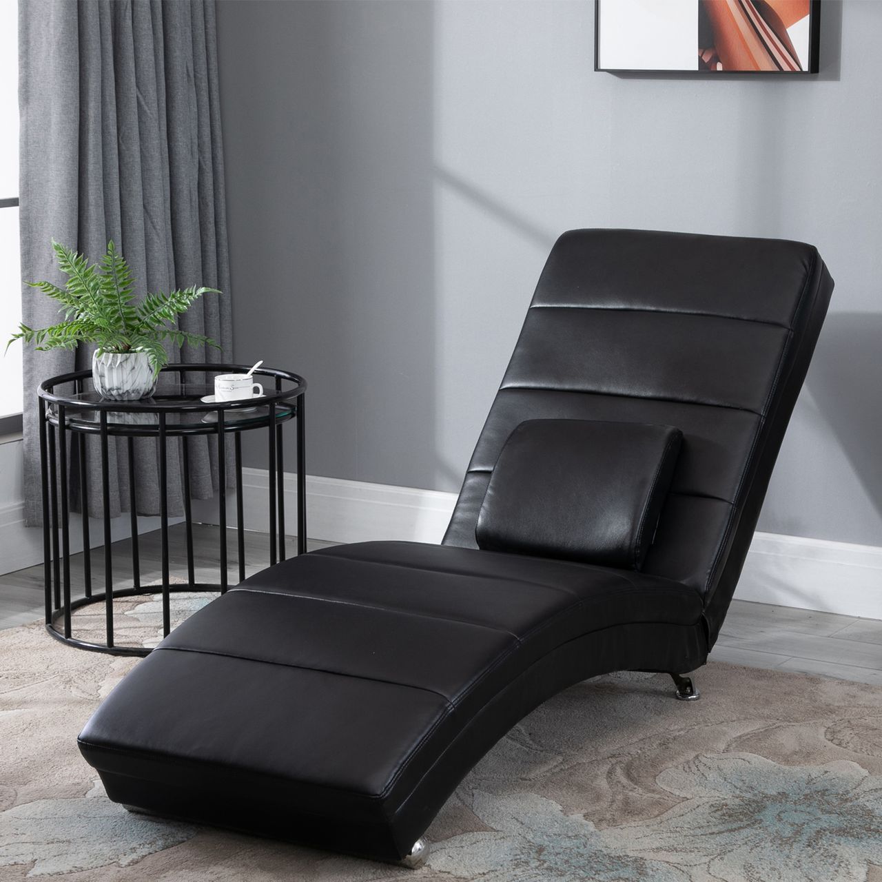 HOMCOM Relaxliege mit Massagefunktion Chaiselongue Loungesessel Schwarz