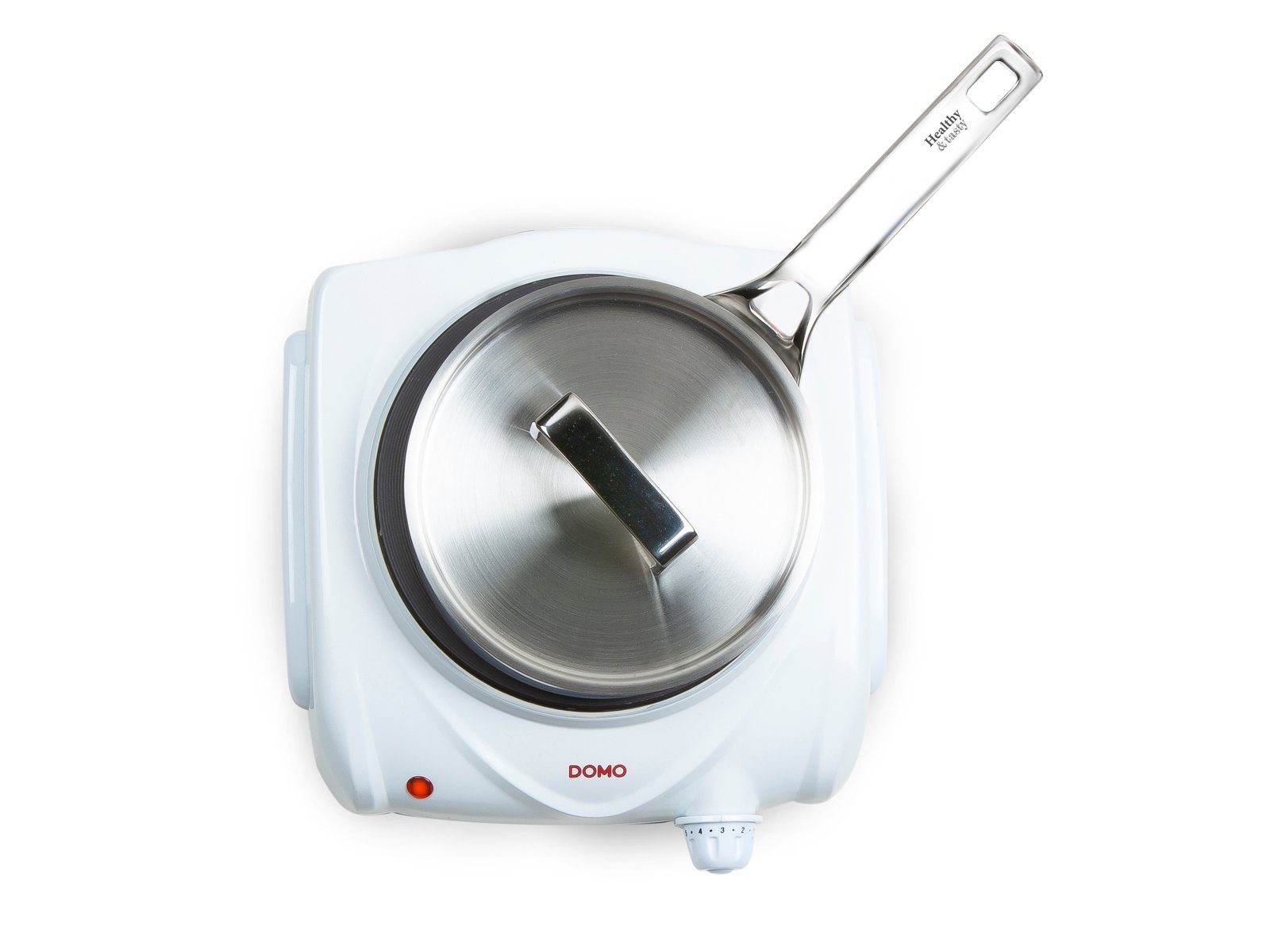 Domo Einzelkochplatte, Mobiles elektrisches 1 Platten autarkes Kochfeld mini Ø18,5cm Camping