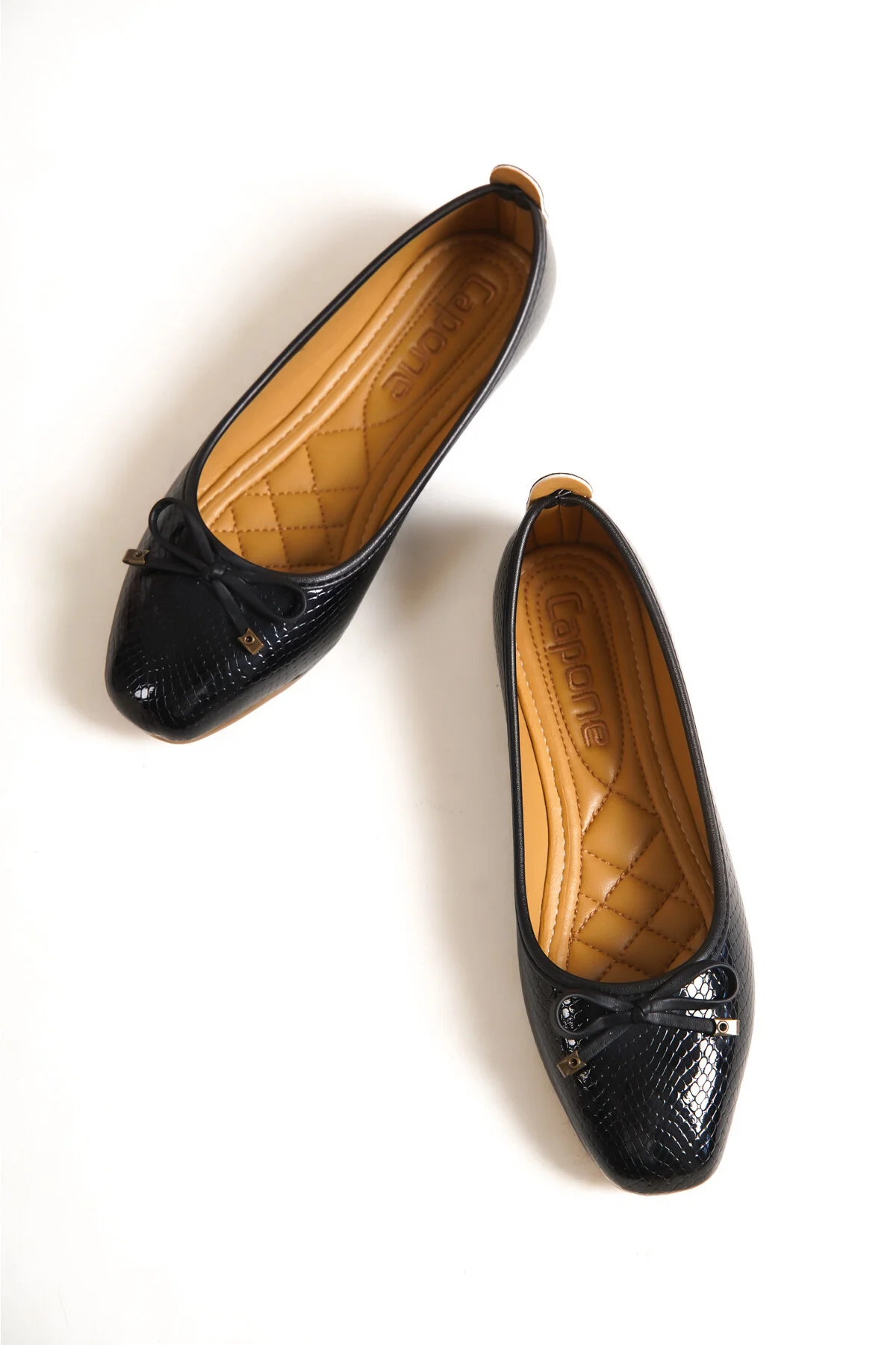 Capone Outfitters  Hana Trend Bow Schwarze Damen-Ballerinas