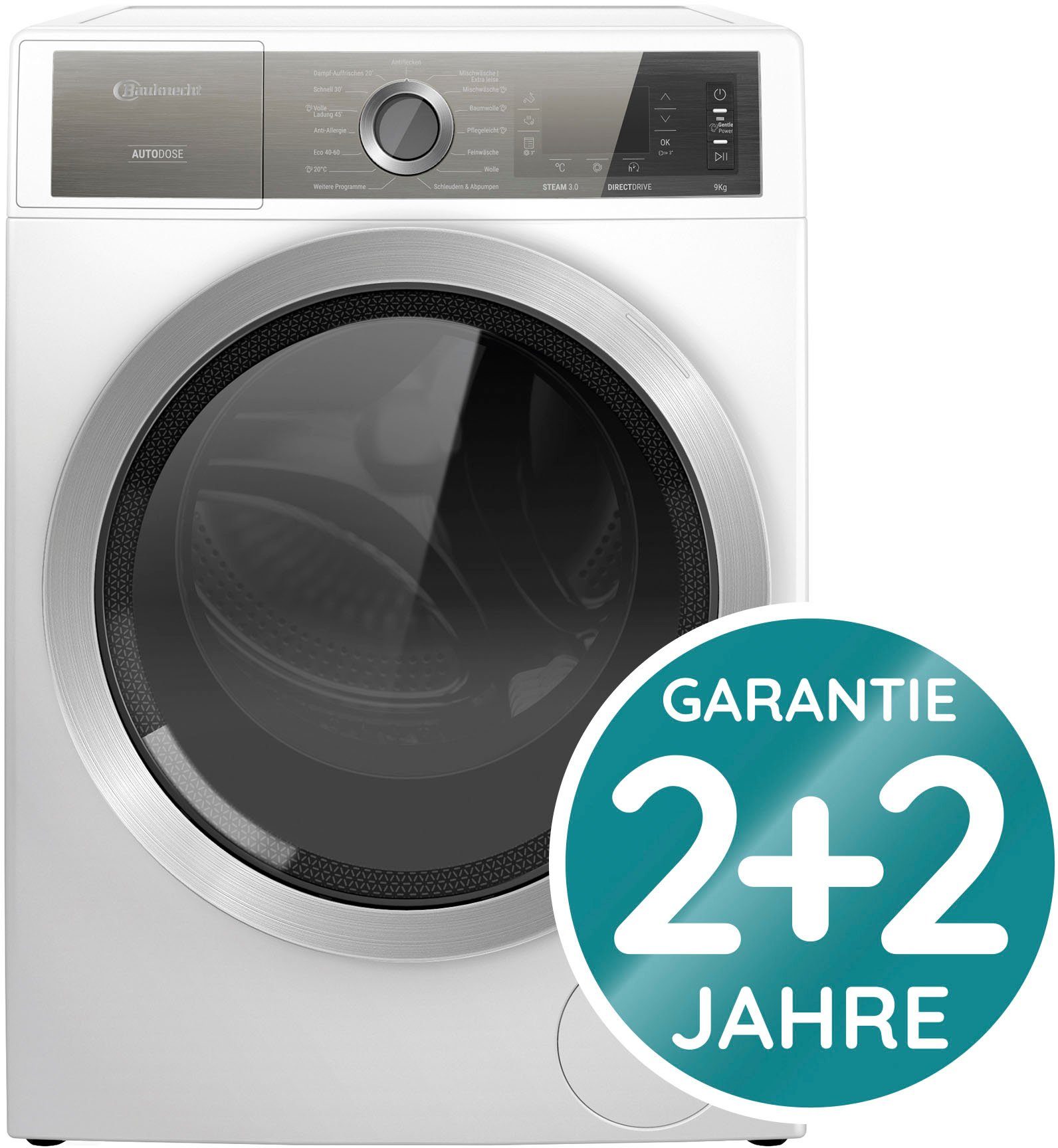 BAUKNECHT Waschmaschine B8 W946WB DE, 9 kg, 1400 U/min, AutoDose, 4 Jahre Herstellergarantie