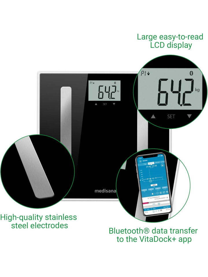 Medisana BS A45 connect Körperanalysewaage 180 kg Personenwaage Körperfettwaage günstig kaufen onesize