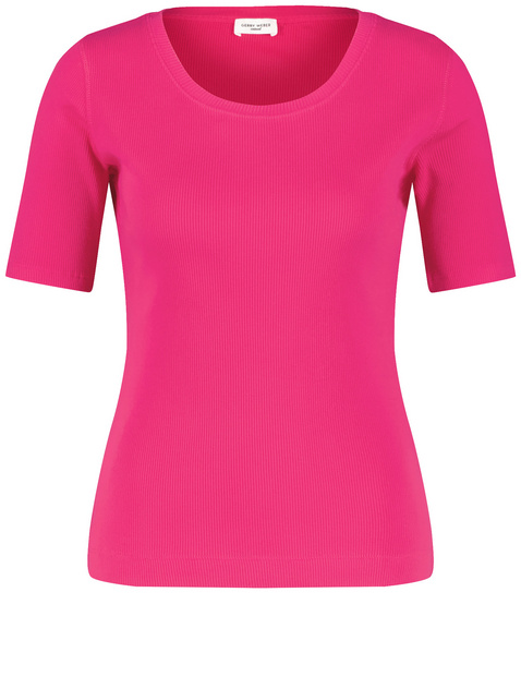 T-Shirt mit Rippstruktur