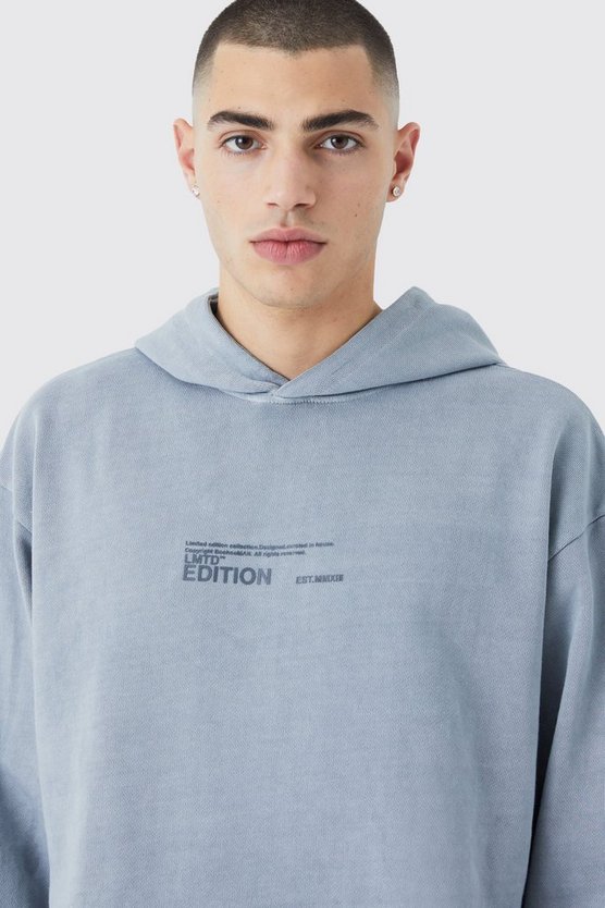 Oversize Limited Hoodie mit rohem Saum