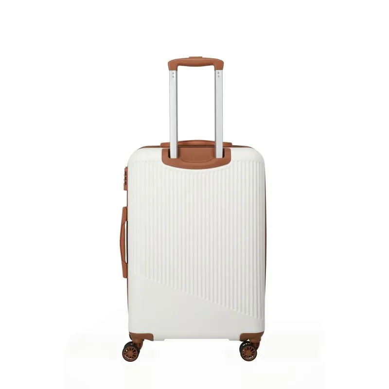 Travelite BALI Trolley mit 4 Rollen Größe M - Weiss\/Cognac