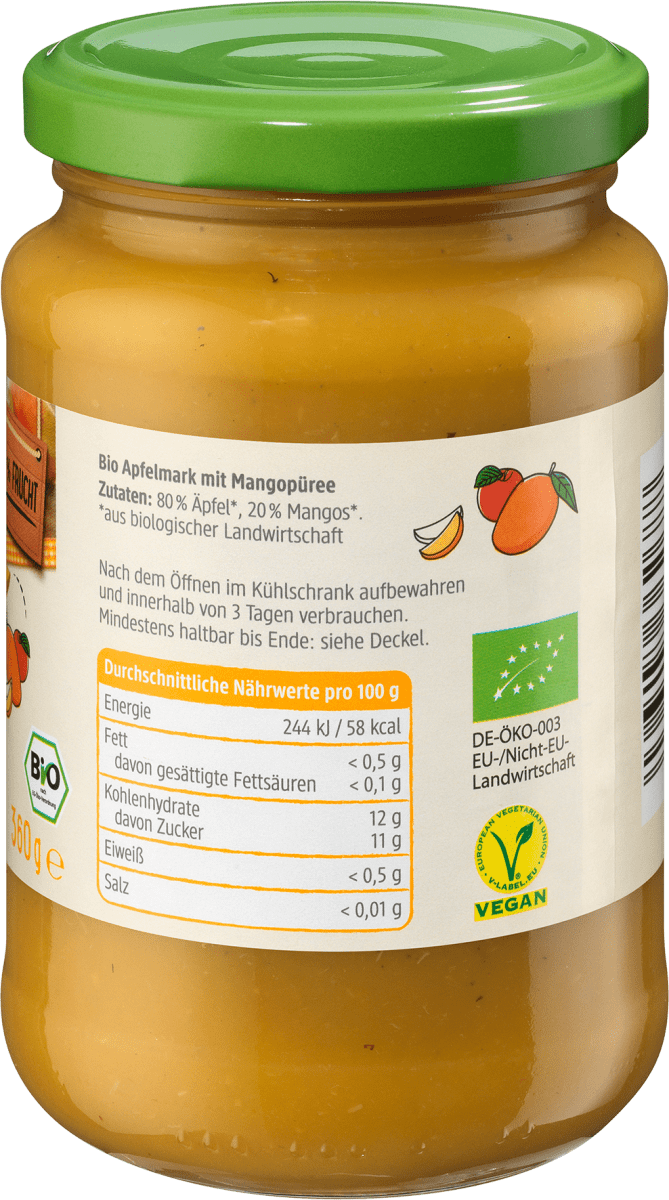 Fruchtmark Apfel mit Mango, 360 g