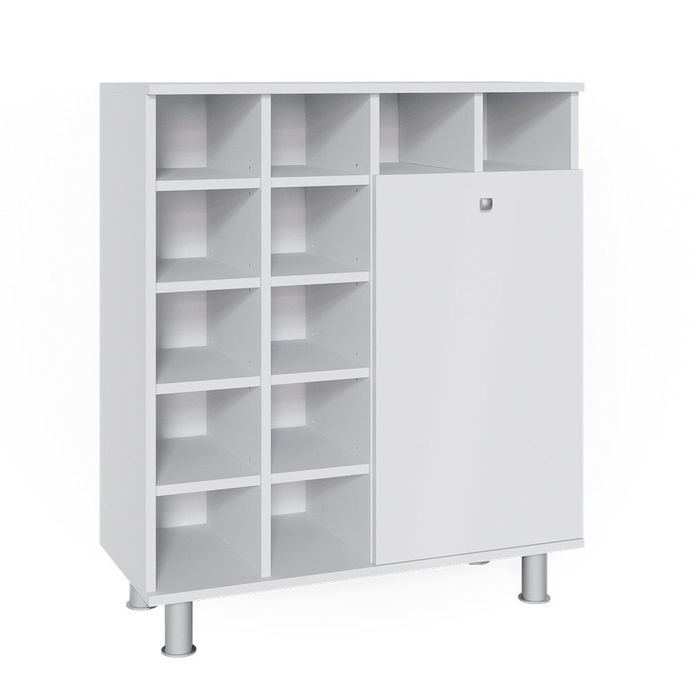 Vicco Wäscheschrank Badschrank mit Wäschekorb FYNN Weiß