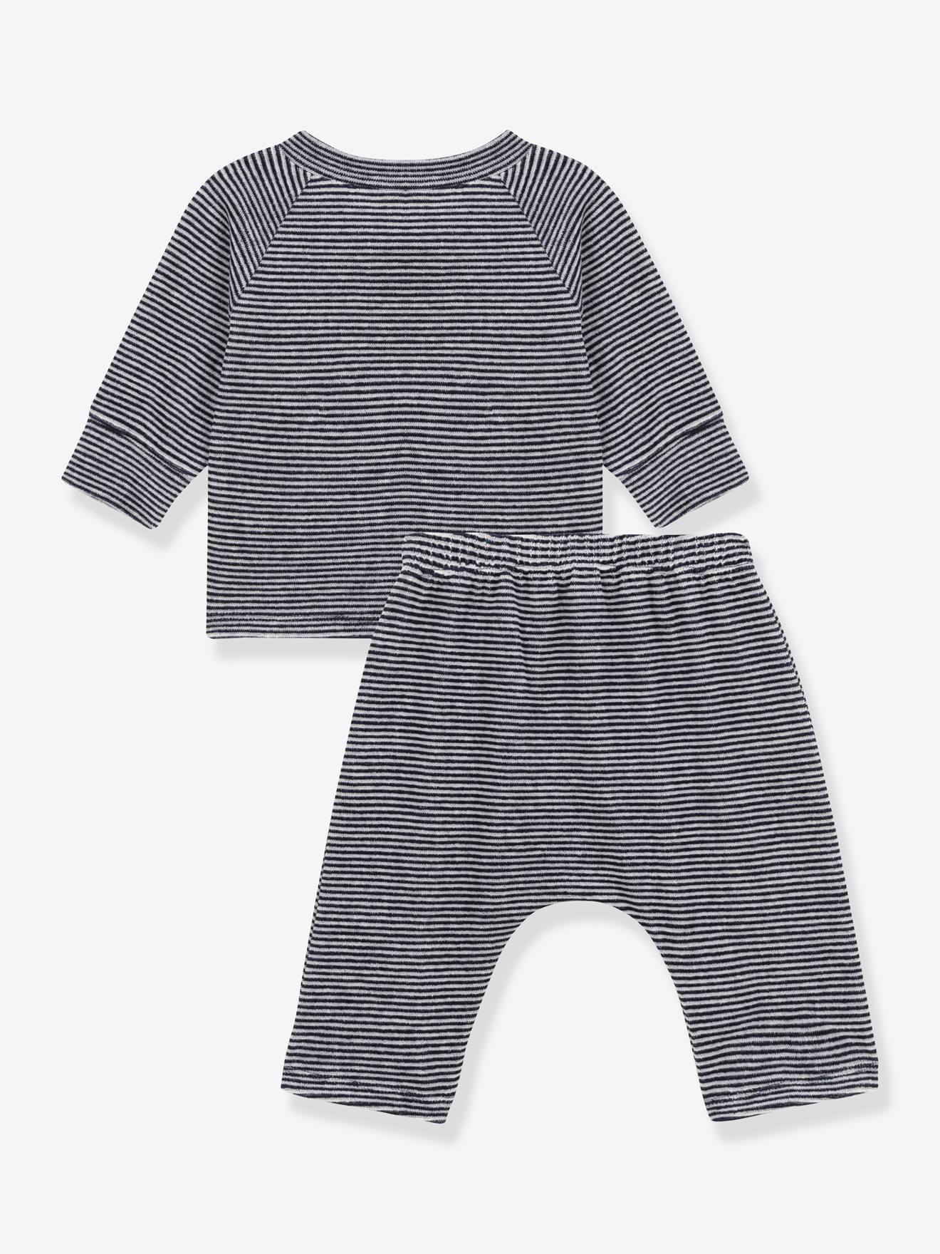 Petit Bateau Baby-Set: Jacke & Hose PETIT BATEAU, Samt - marine