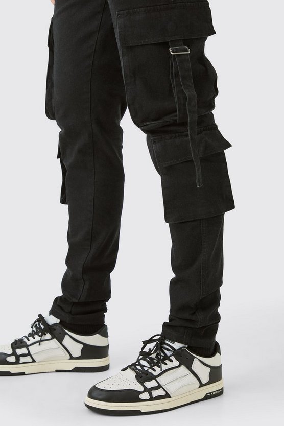 Tall Stretch Skinny Cargo-Jeans mit Taschen-Detail