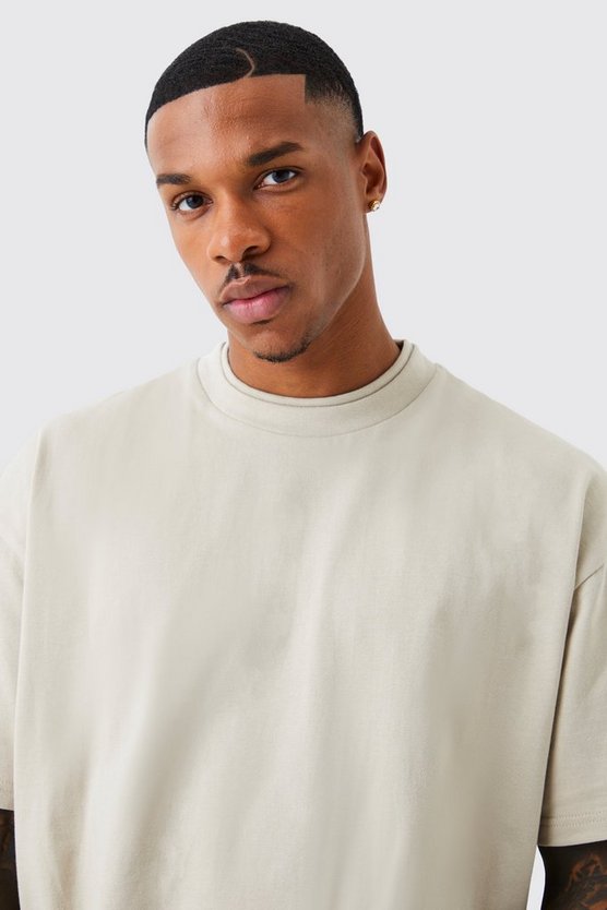 Oversize T-Shirt mit doppeltem Kragen