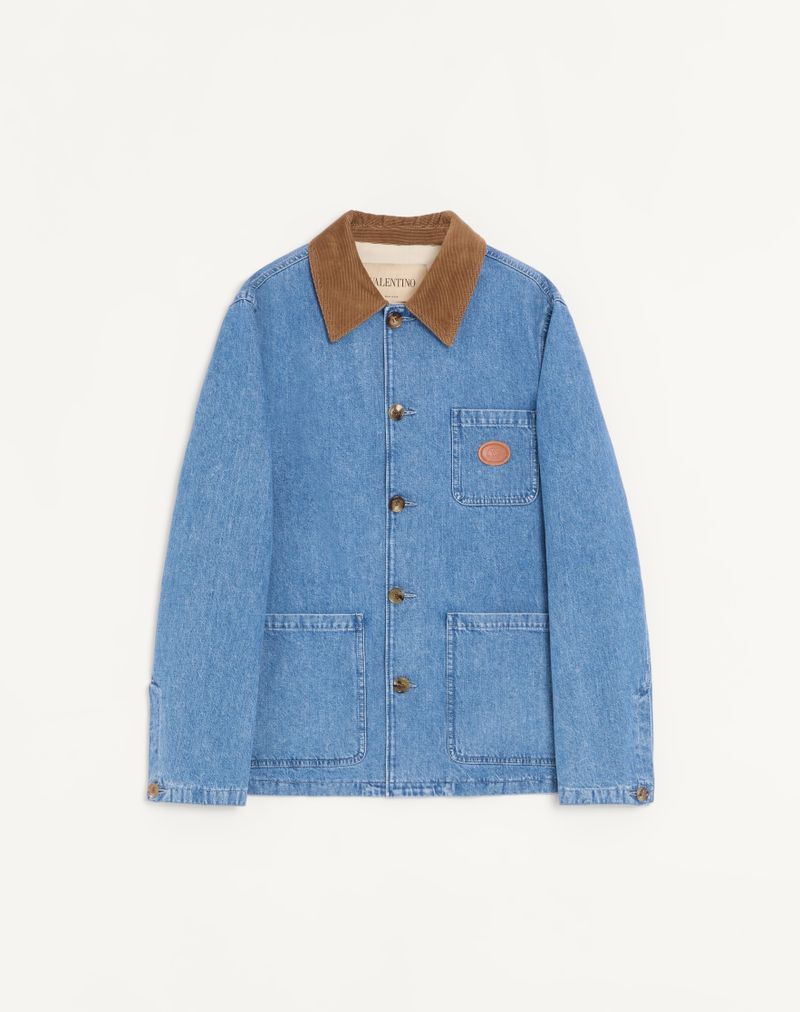 Valentino Denim skjortejakke med VLogo Patch