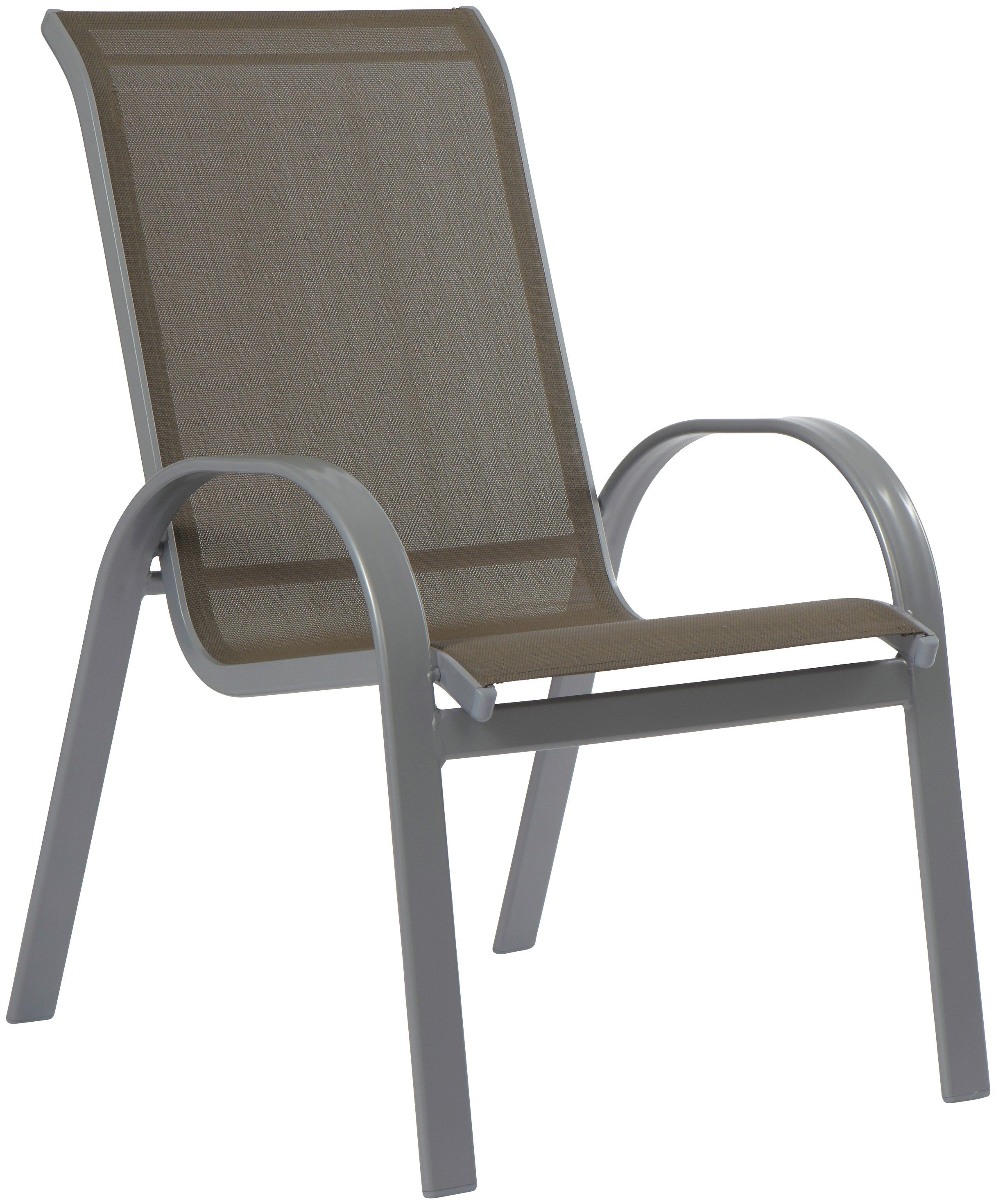 MERXX Garten-Essgruppe Amalfi, (9-tlg), 8 Stapelsessel, Tisch 100x180-240 cm, Alu/Textil