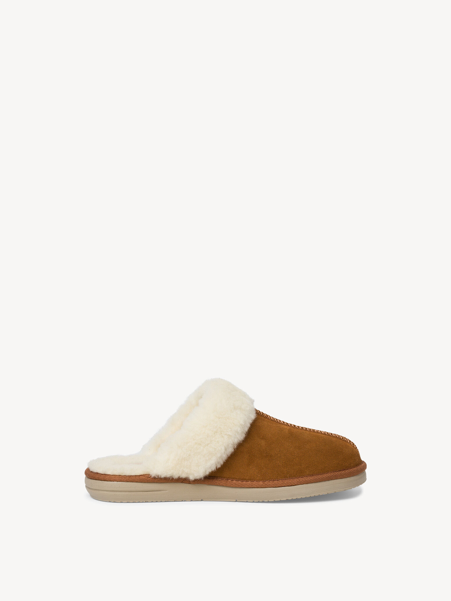 Pantoufle en cuir - beige