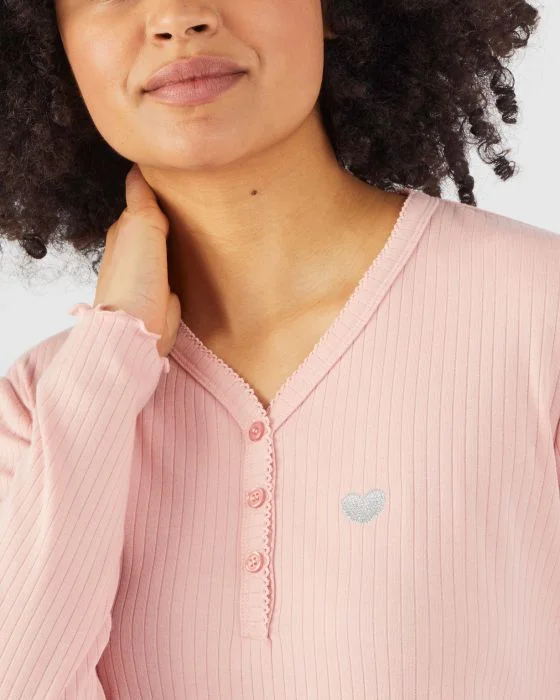 Pyjama maille interlock côtelée douce et souple