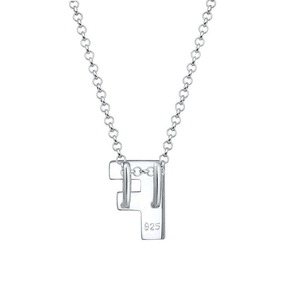 Elli Elli Collier Femme Lettre F Initiales Minimal en Argent Sterling 925 Bijoux