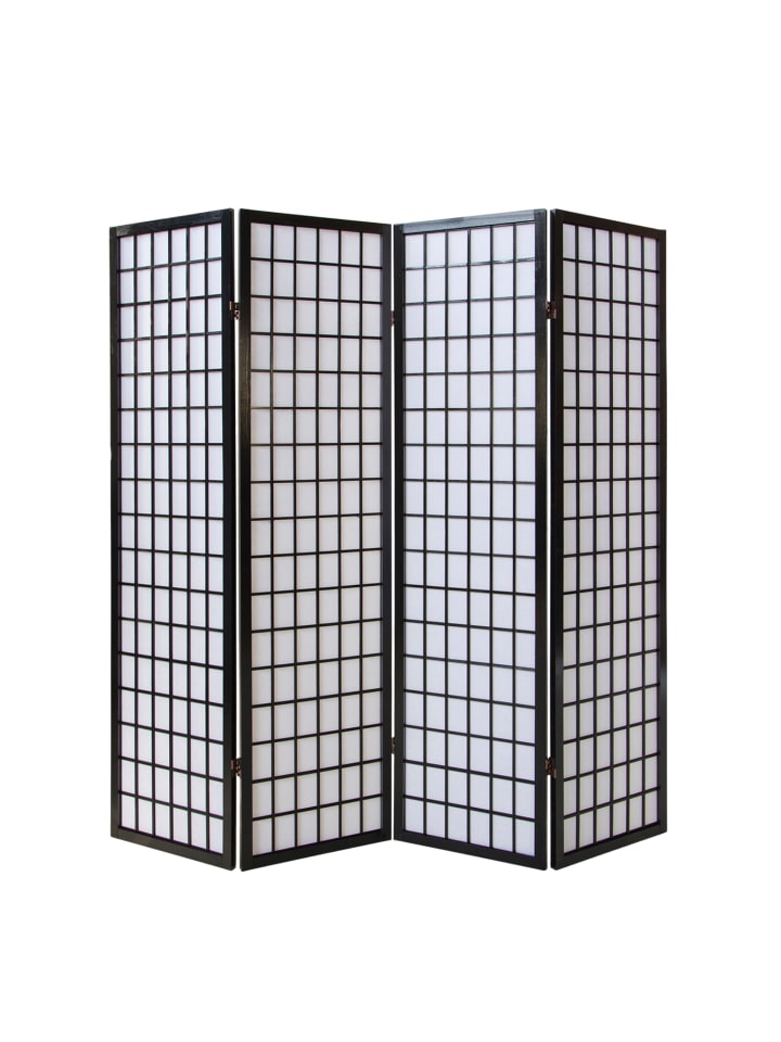 Homestyle4u 4-tlg. Paravent in Schwarz 176x175 günstig kaufen onesize