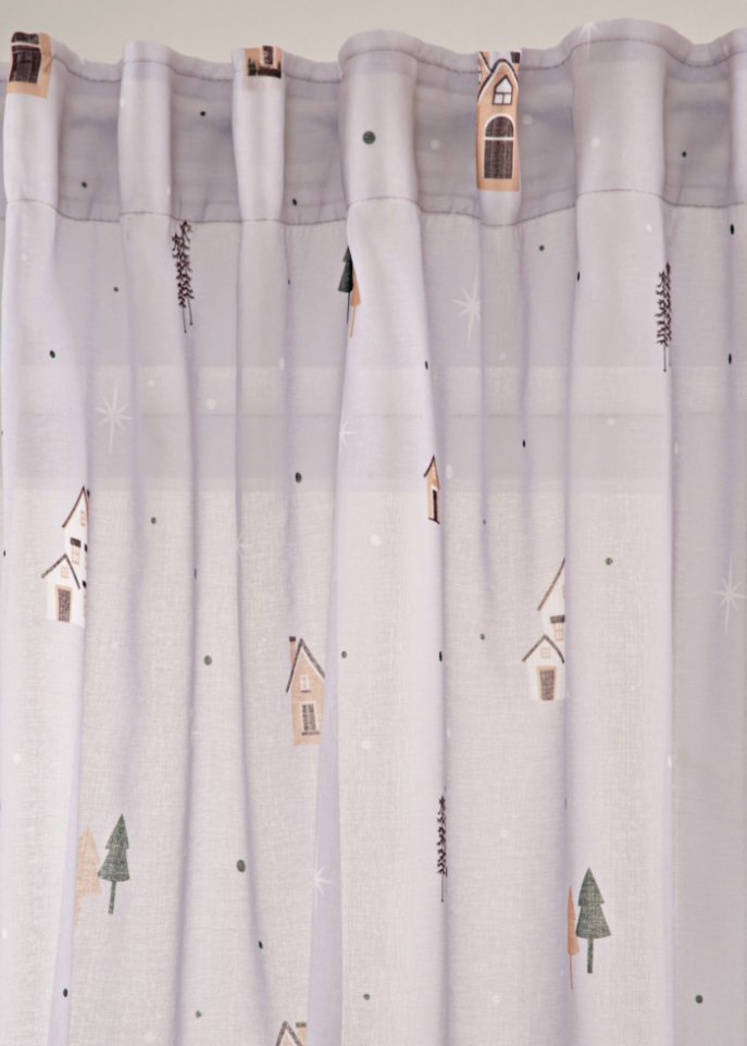 Weihnachtliche Gardine mit recycelter Polyester (1er Pack)