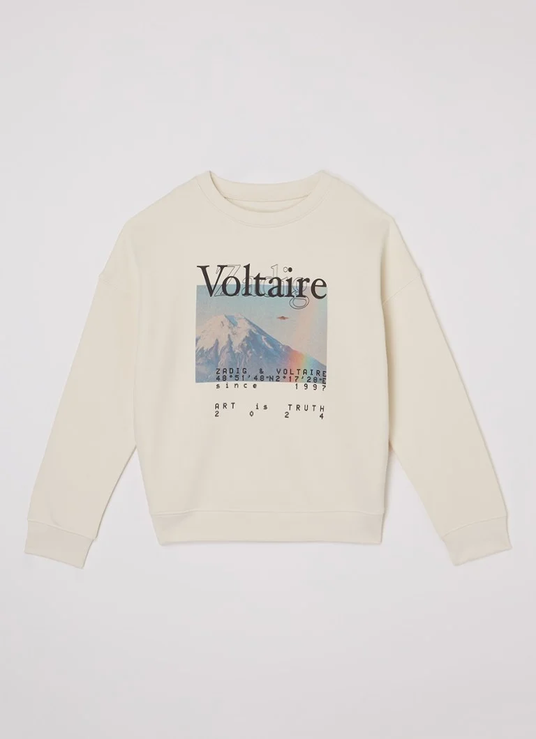 Pulover Zadig&Voltaire Hailey cu logo imprimat