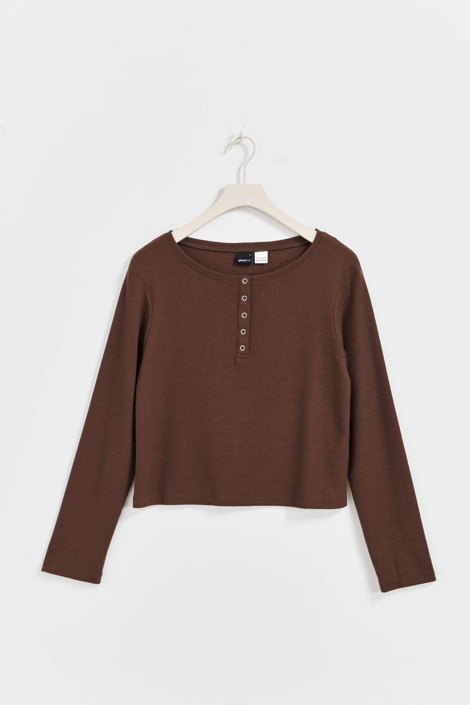 Waffle pyjamas long sleeve top