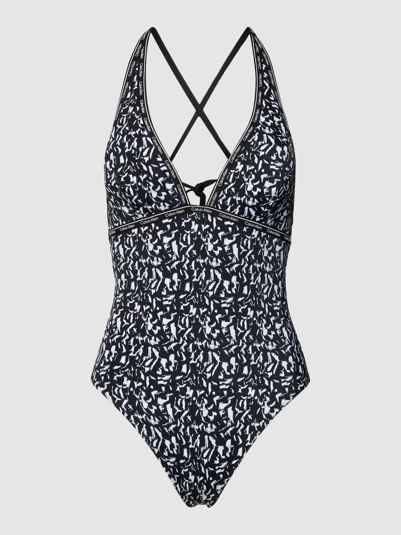 Badeanzug mit Neckholder Modell 'PLUNGE' in schwarz