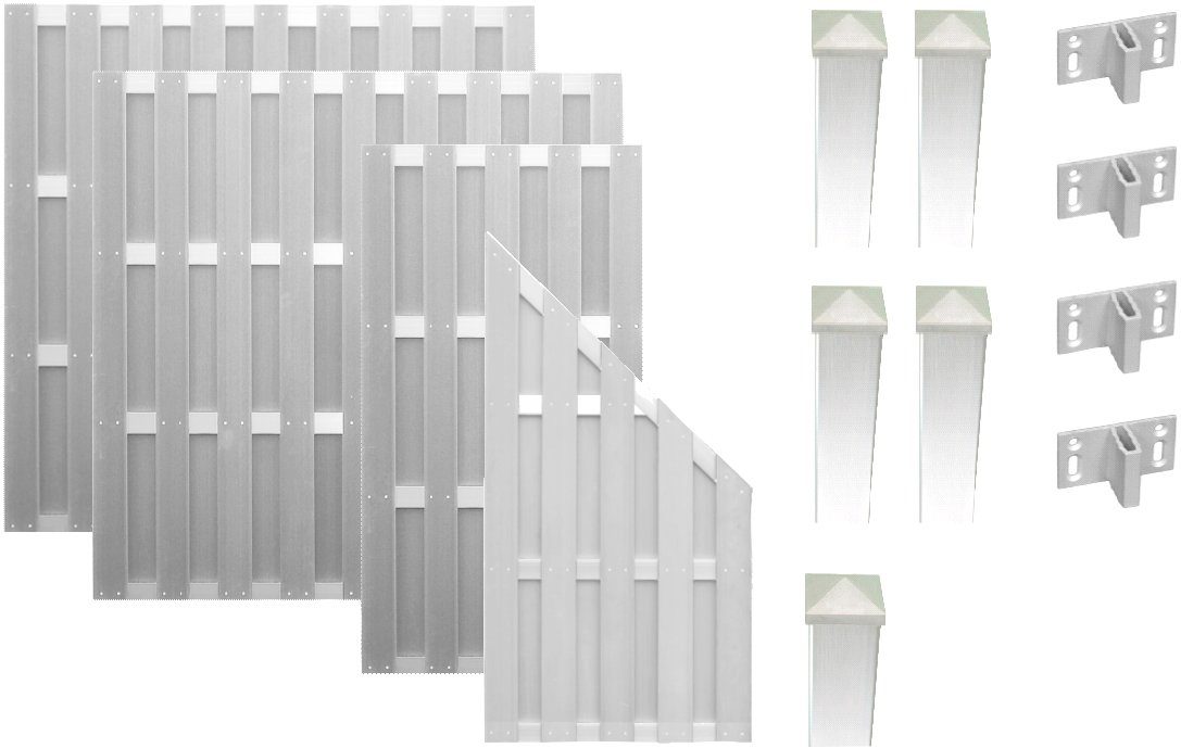Tetzner & Jentzsch Bohlenzaun Jacksonville 1, (Set), 4 Elemente, LxH: 575x180 cm