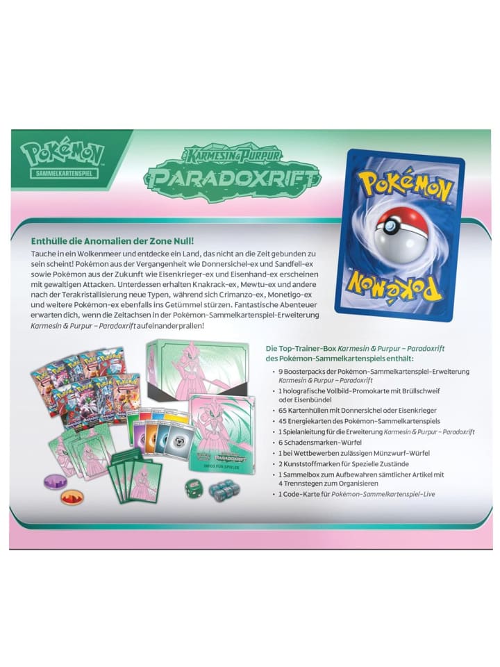 Pokémon Top-Trainer-Box Eisenkrieger | Pokemon Sammel-Karten Kollektion deutsch günstig kaufen onesize