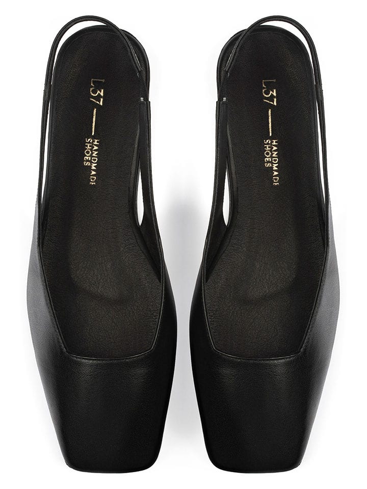 loft37 Leder-Slingballerinas in Schwarz günstig kaufen