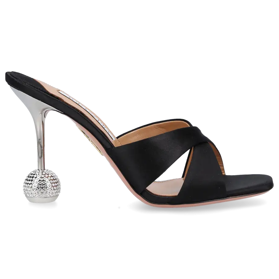 Aquazzura - Sandalen YES DARLING 95 Satin - schwarz