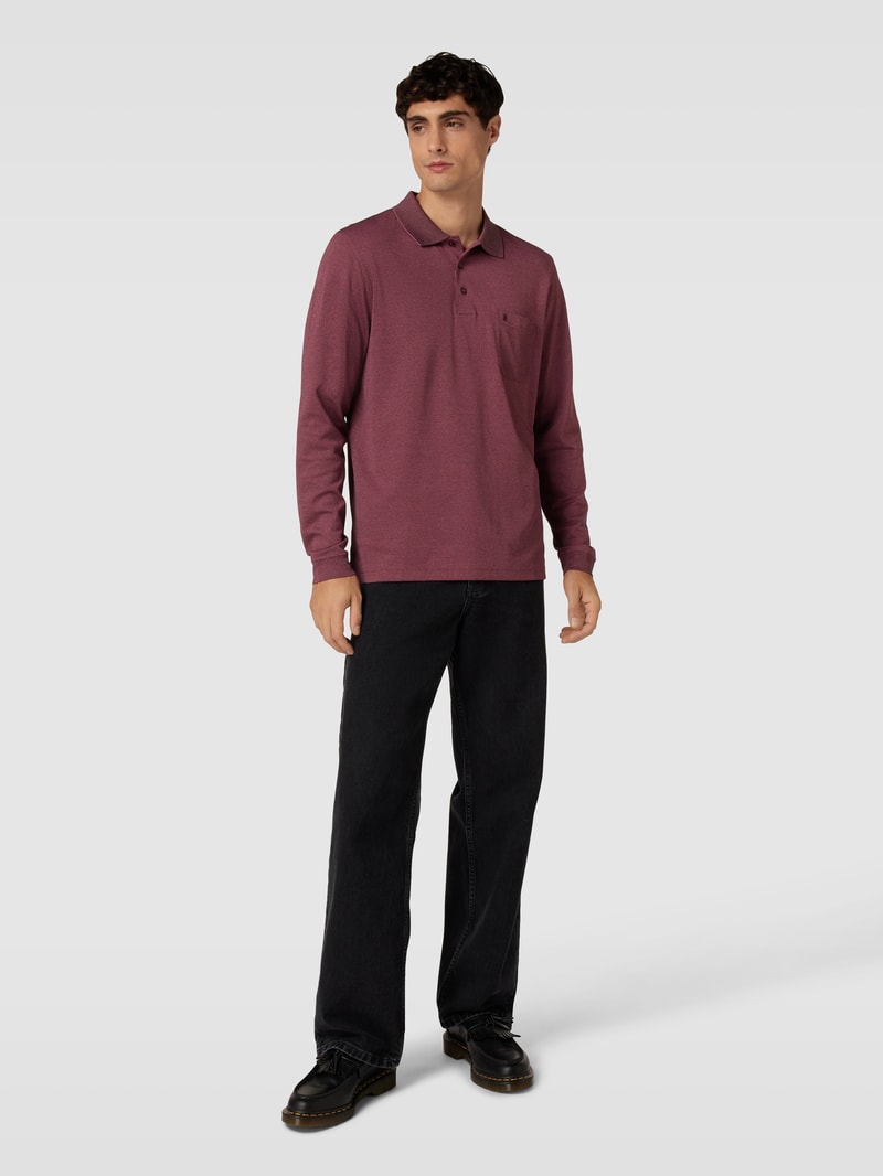 Poloshirt im langärmeligen Design Modell 'CARBON' in rot