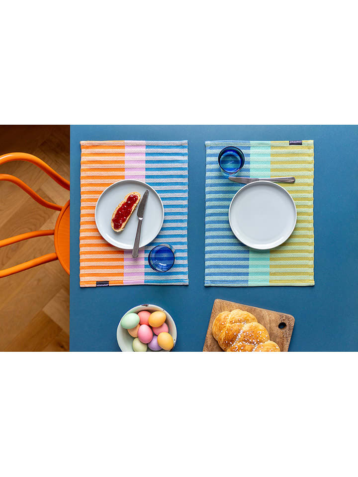 Remember 2er-Set: Tischsets ''Romy'' in Orange/ Blau/ Rosa - (L)43,5 x (B)32 cm günstig kaufen onesize