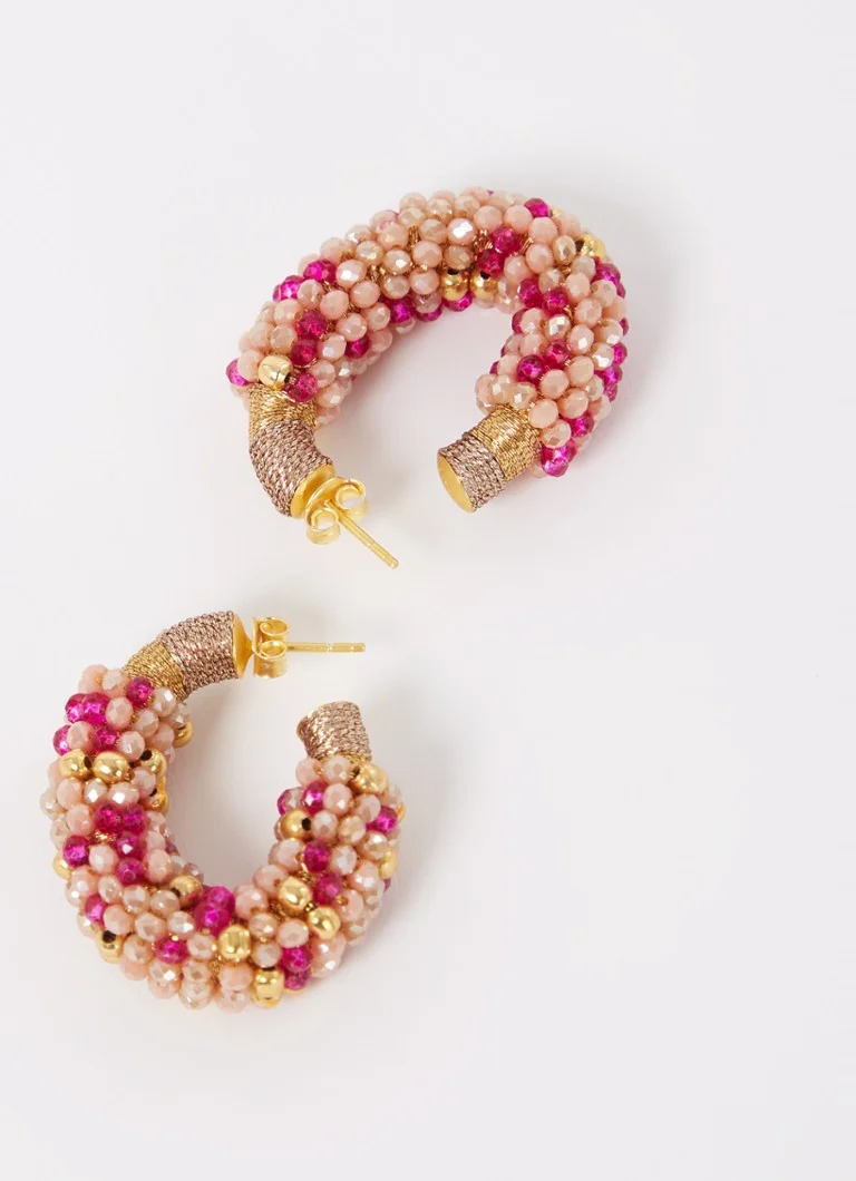 LOTT. gioielli Luna M hoop earrings with glass beads