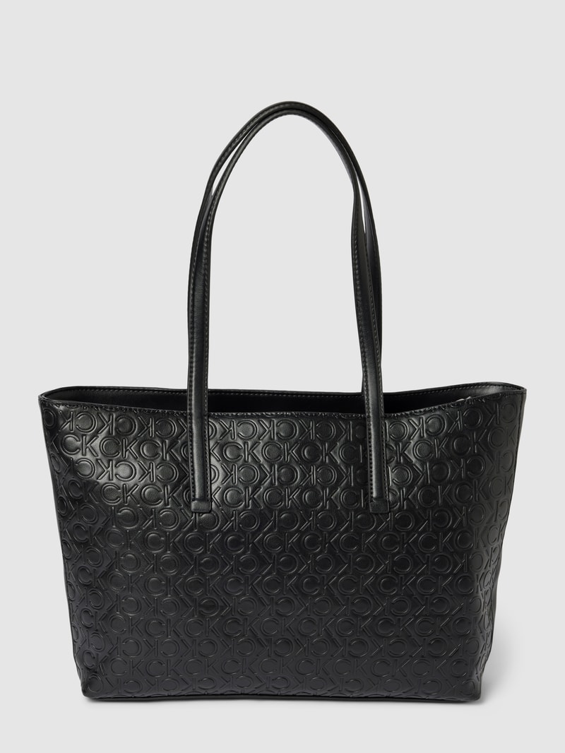 Shopper mit Label-Details in schwarz
