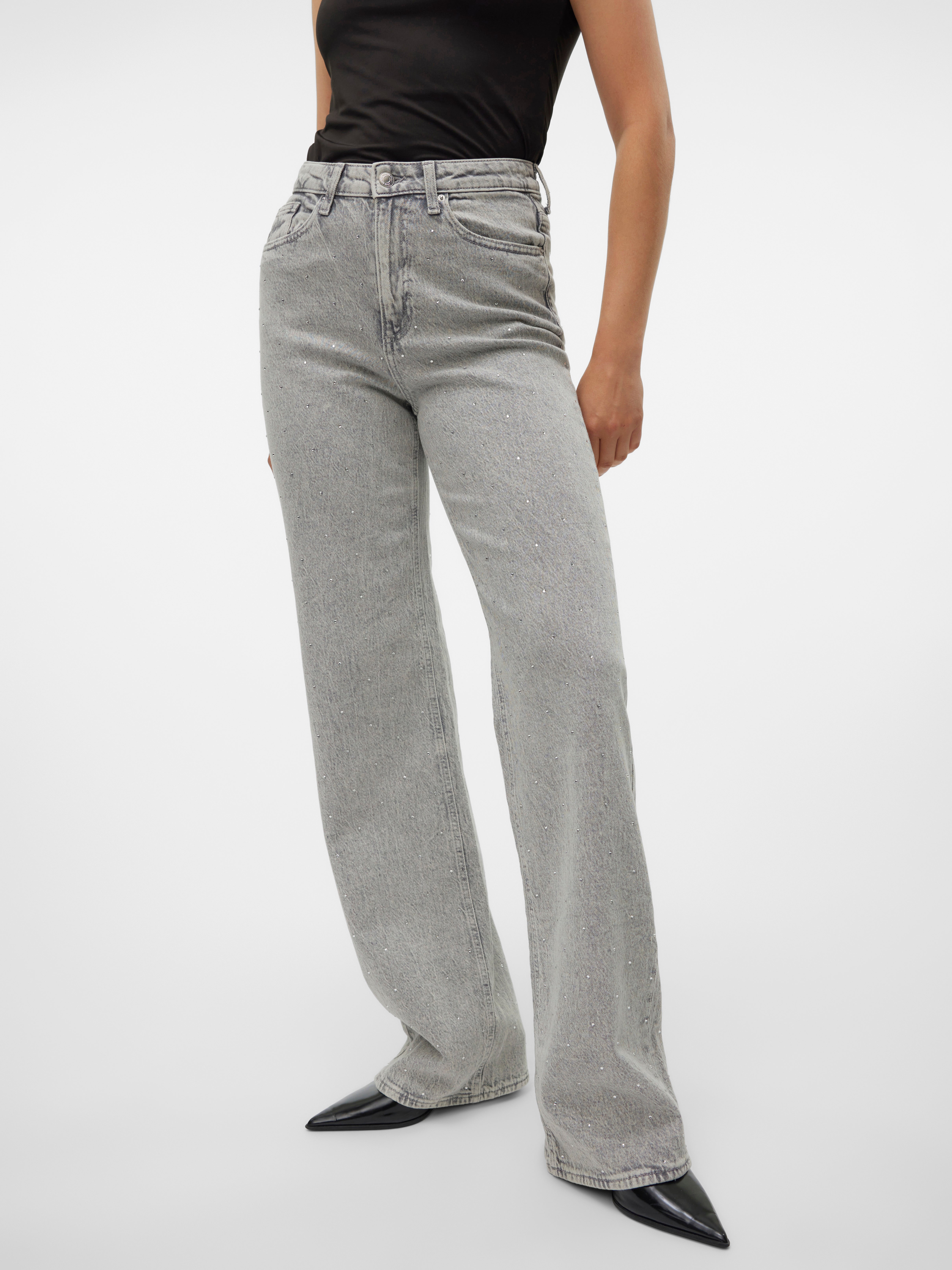 VMTESSA Hohe Taille Weit geschnitten Jeans