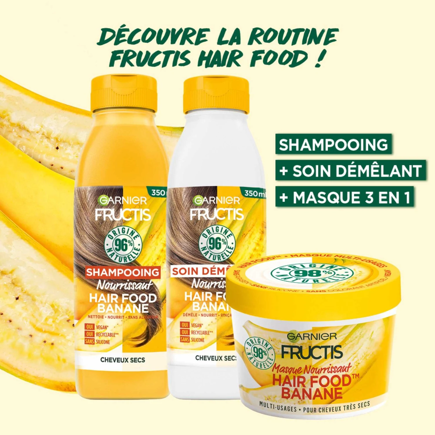 Garnier hranjivi balzam za raspetljavanje s okusom banane za suhu kosu