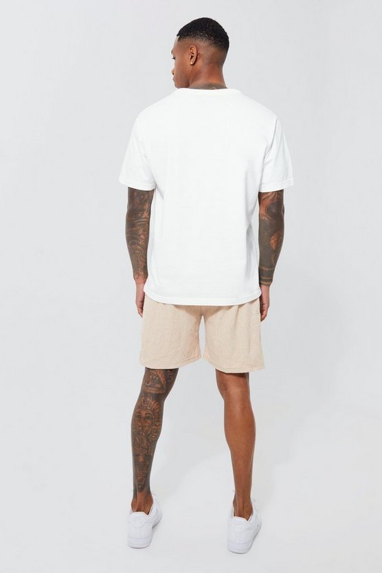 Lockere gerippte Frottee-Shorts