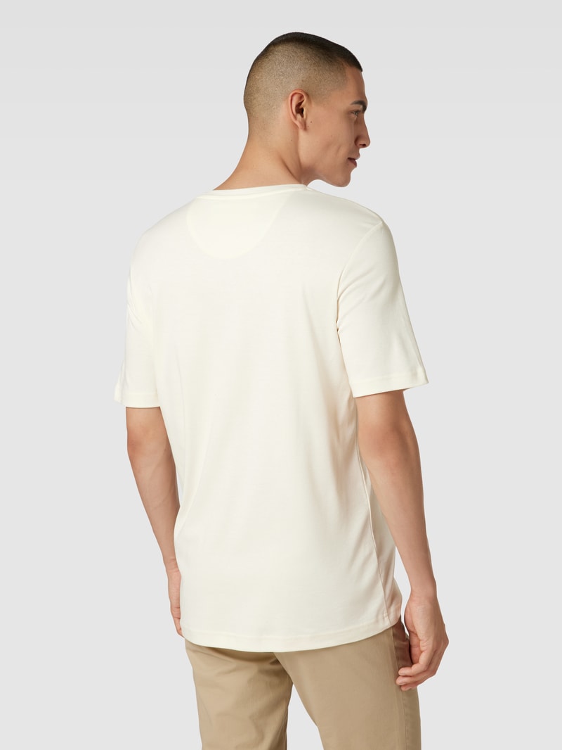 T-Shirt mit Label-Detail Modell 'Tantro' in ecru