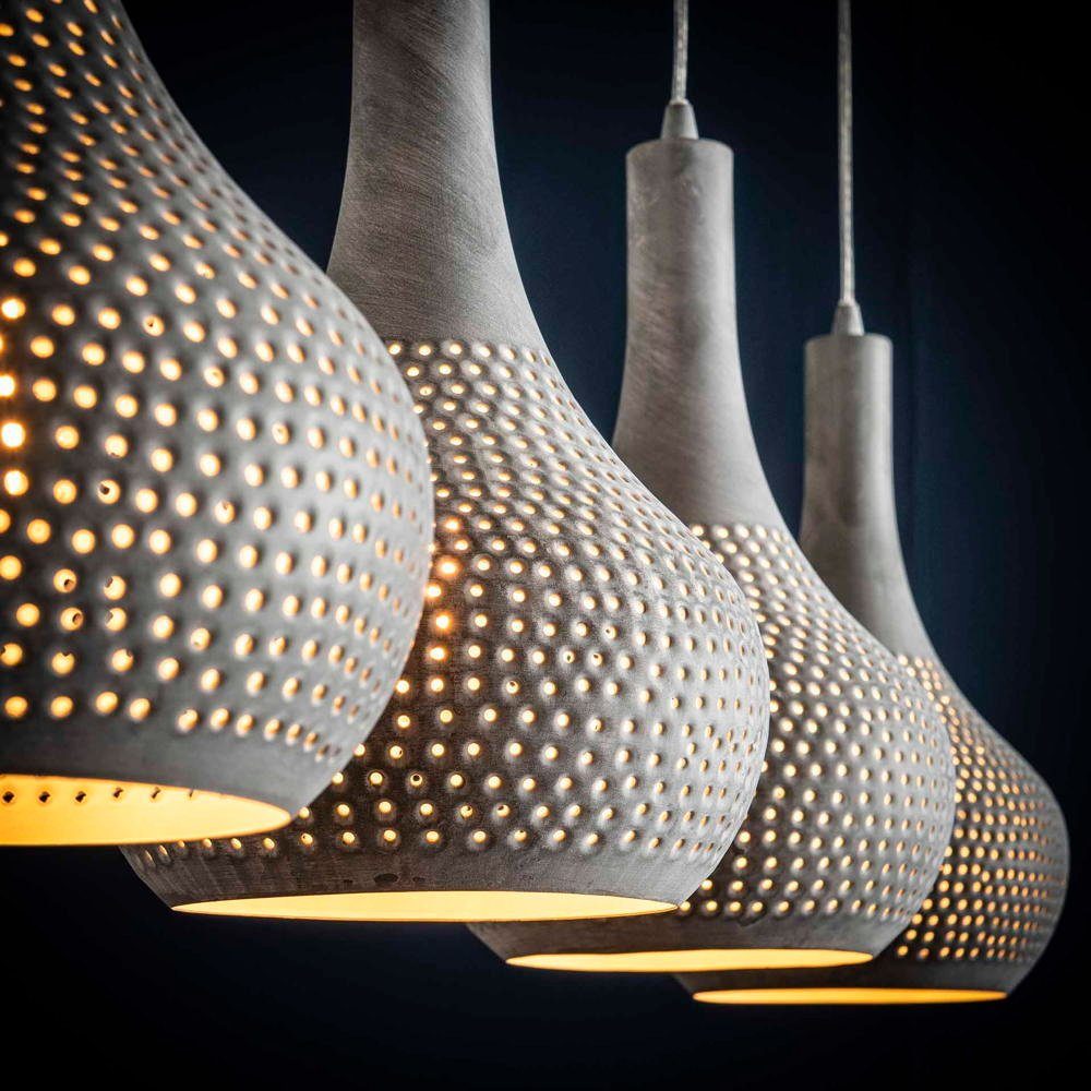 famlights Hängeleuchte, Pendelleuchte Nela aus Metall in Grau 4xE27, keine Angabe, Leuchtmittel enthalten: Nein, warmweiss, Hängeleuchte, Pendellampe, Pendelleuchte