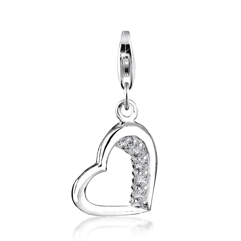 Nenalina Nenalina Amulette Femmes pendentif cœur avec cristaux en argent sterling 925 Pendentif