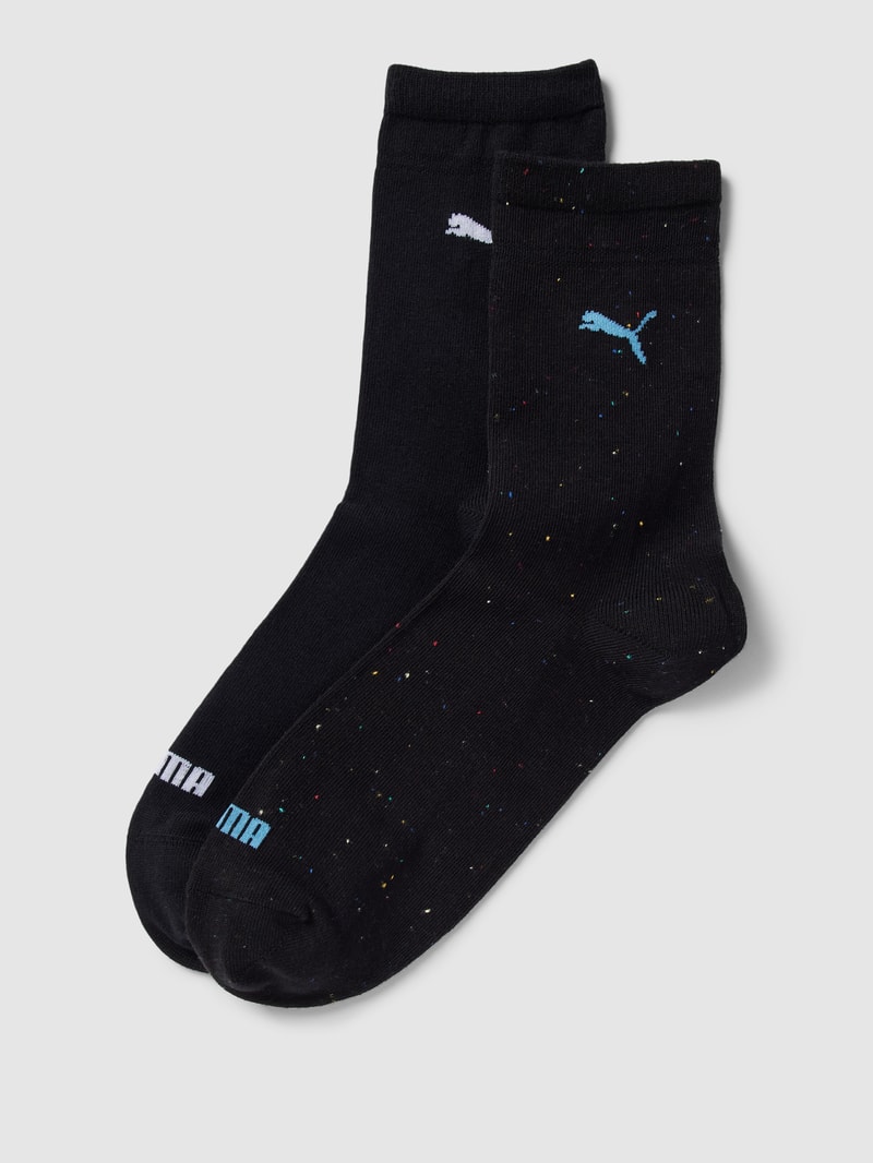 Socken mit Label-Details im 2er-Pack in schwarz