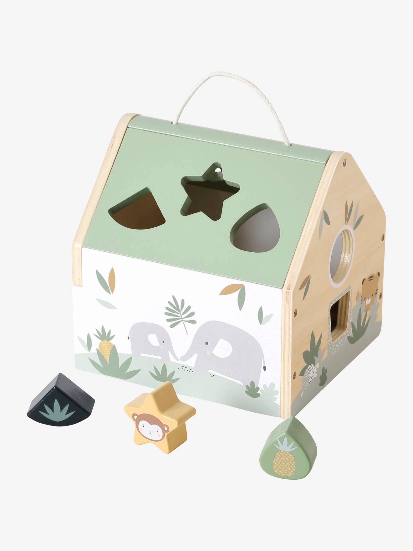 Vertbaudet Baby Steckspiel aus Holz FSC - mehrfarbig/bauernhof