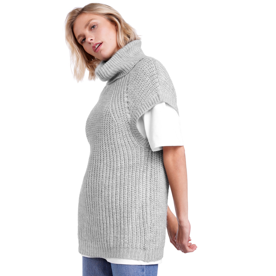 Damen Pullunder mit Rollkragen