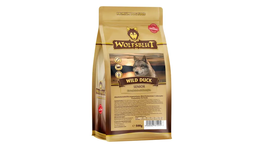 Wolfsblut Hundetrockenfutter Wild Duck Senior Ente & Kartoffel 500 g