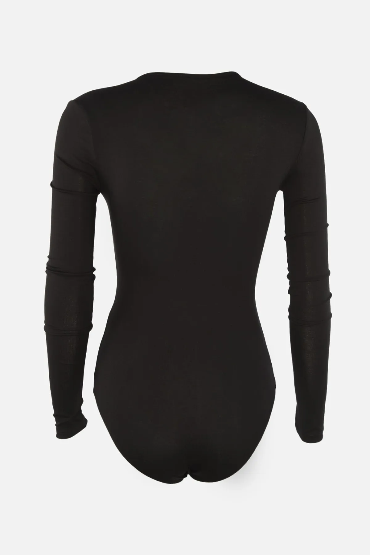 Trendyol Collection  Schwarzer Strick-Body mit tiefem V-Kragen und Druckknöpfen TPRAW22BD0084