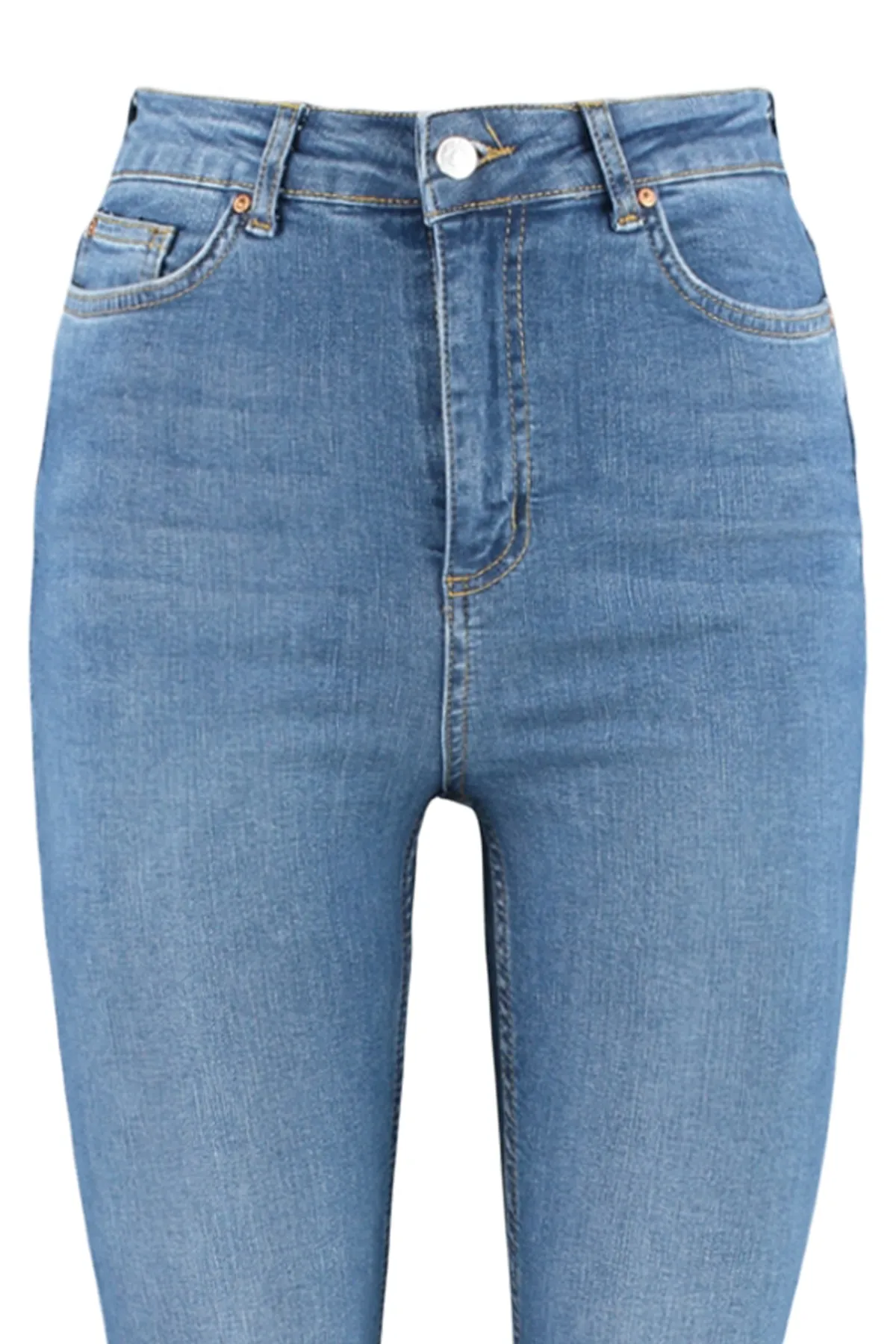 Trendyol Collection  Blaue Skinny Jeans mit normaler Taille TWOSS23JE00073