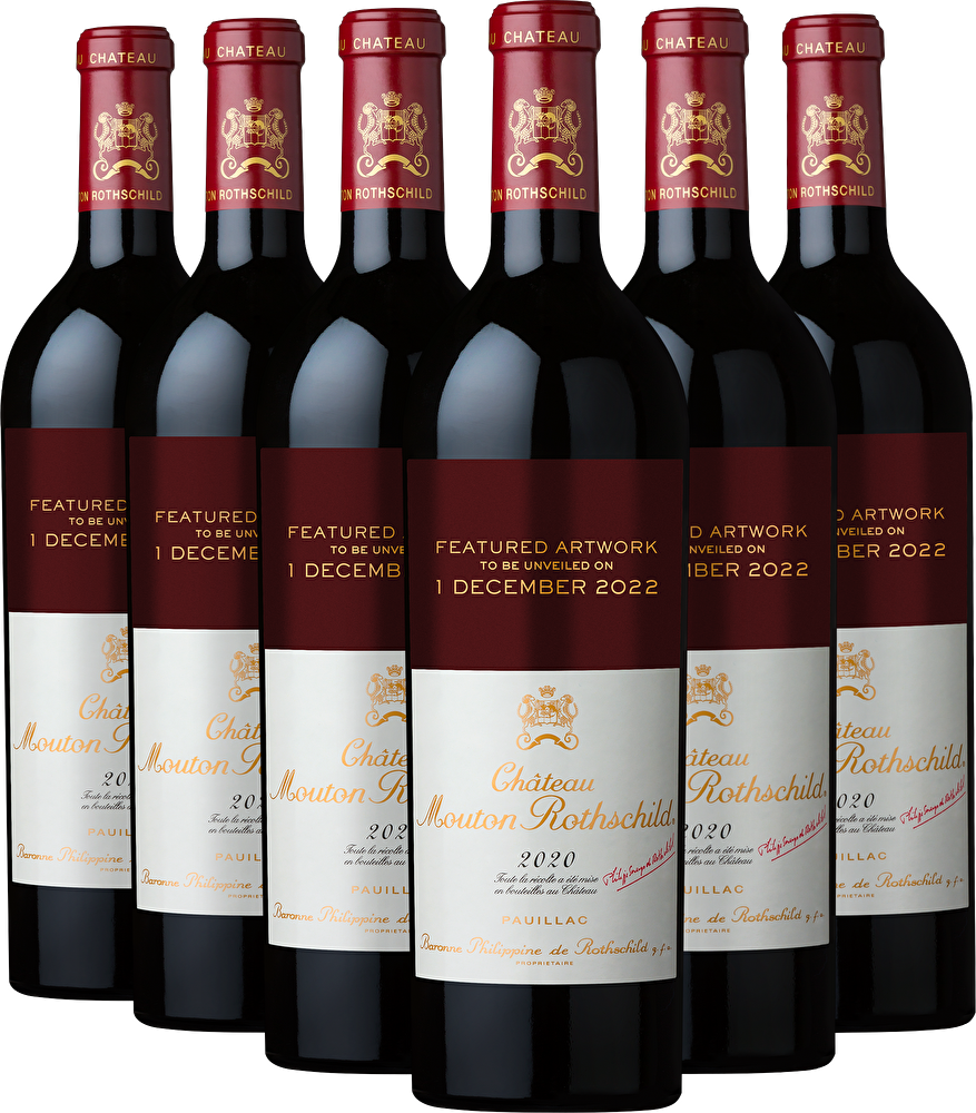 Château Mouton Rothschild 6 Flaschen Château Mouton Rothschild 1er Cru Classé 2020 in Holzkiste