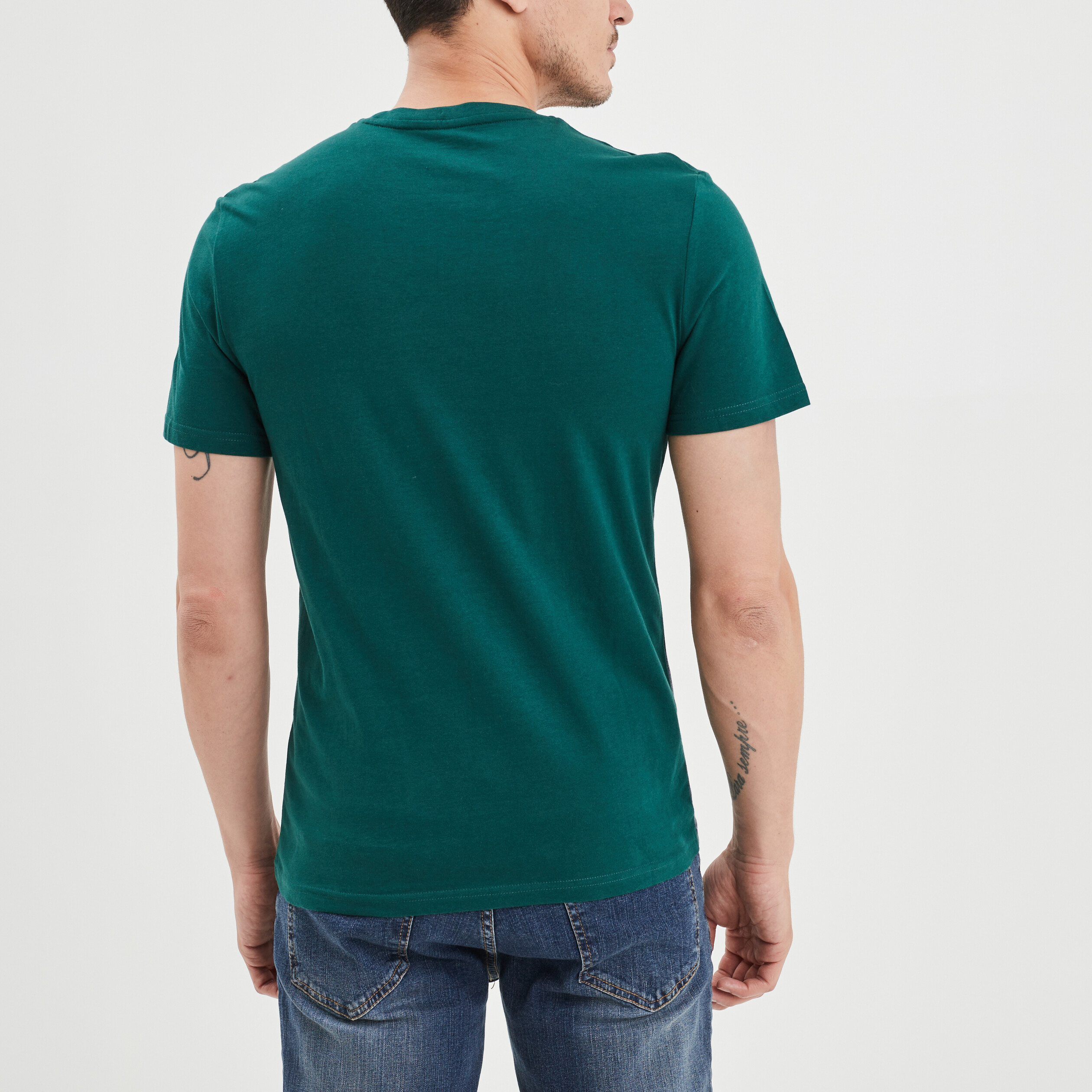 T-shirt droit 1 poche buste coton Creeks vert foncé homme | La Halle