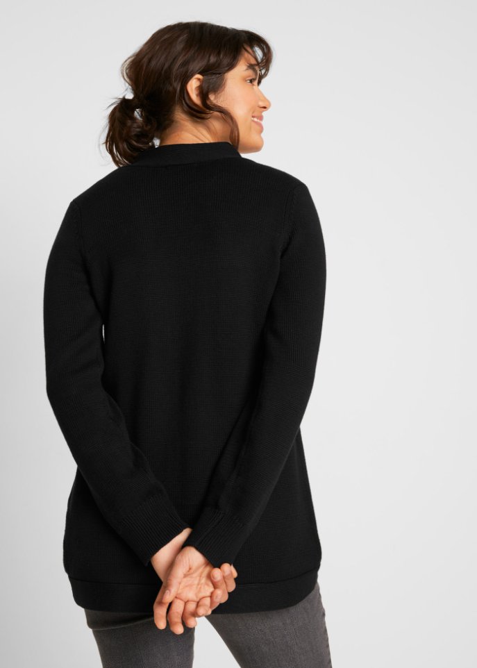 Strickjacke mit rundem Saum