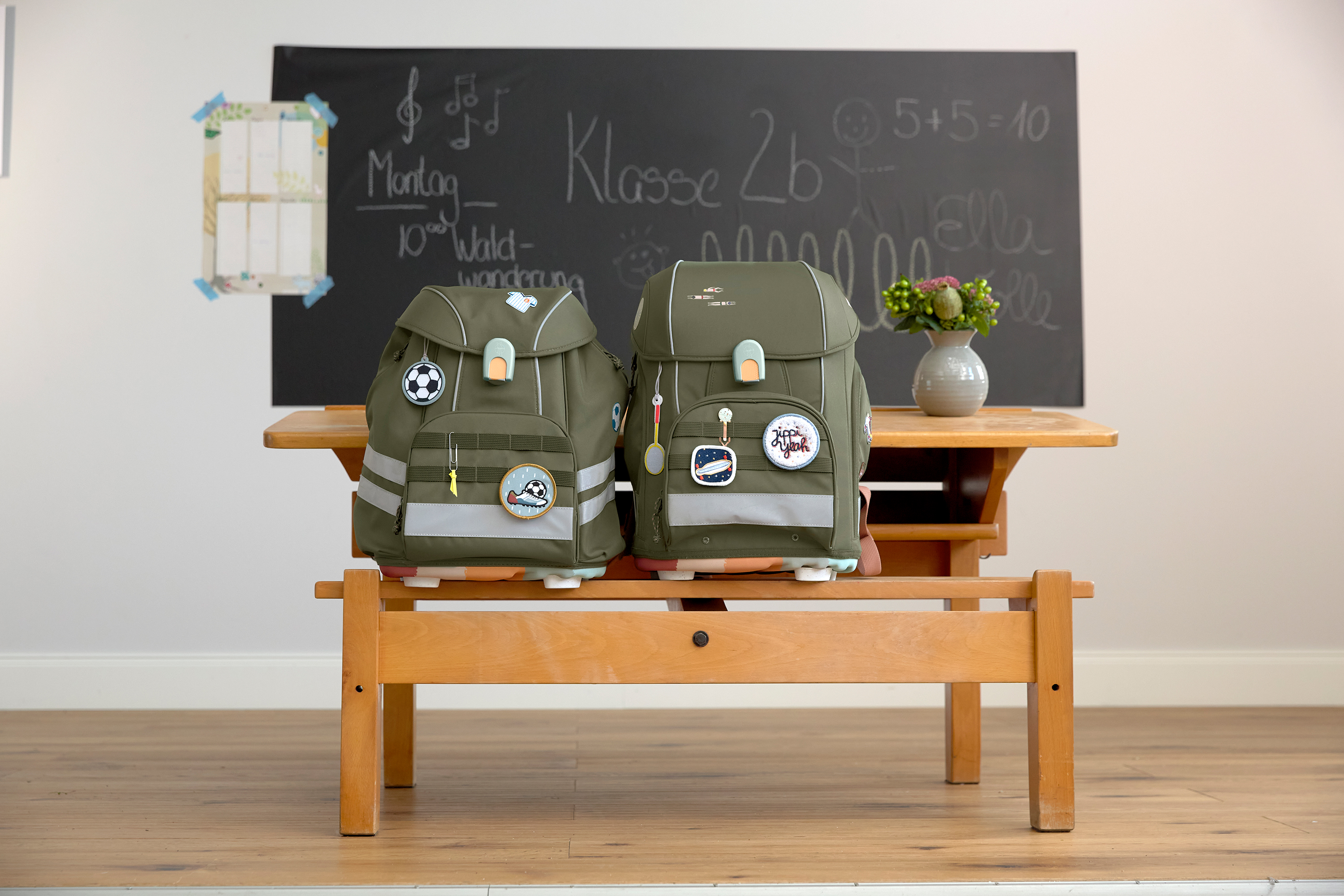 Schulranzen Set 7-teilig, Boxy Unique Olive