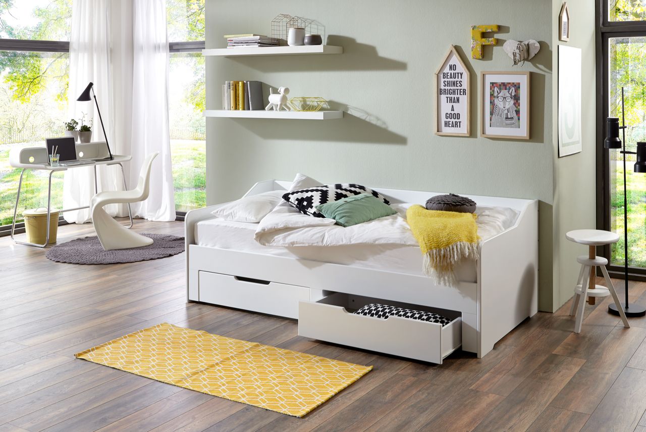Relita Funktionsbett Anna 90x 200 auf 180 x 200 cm Liegefläche ausziehbar u. 2 Schubladen